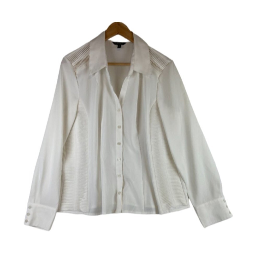 Conrad C Collection Women's White Button Down Top Size 14